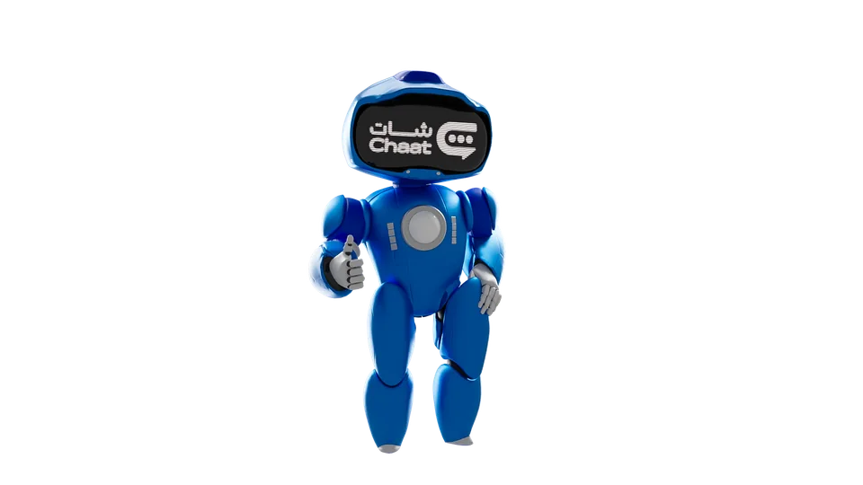 Chaat robot character inviting visitors to book a demo